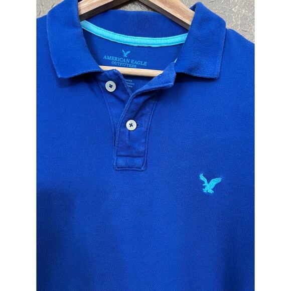 American Eagle Men's Royal Blue Polo Shirt Large - Picture 3 of 6